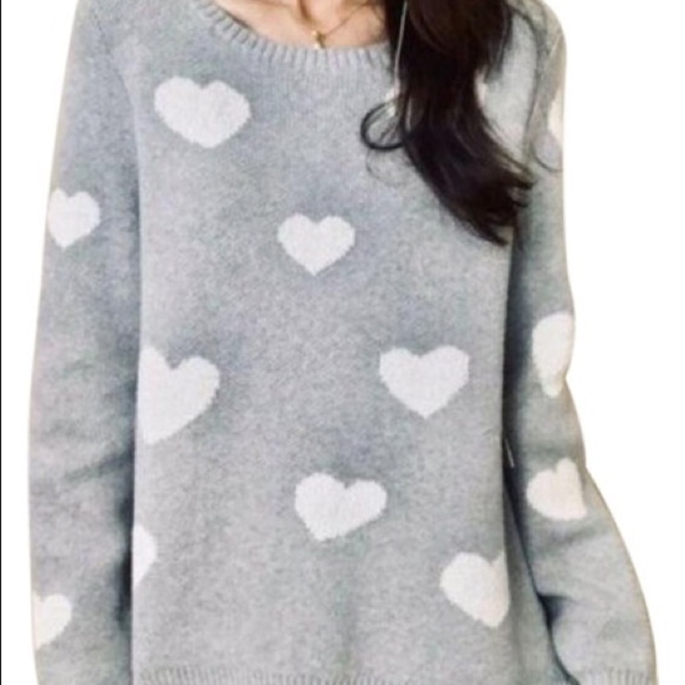 crew neck hear sweater